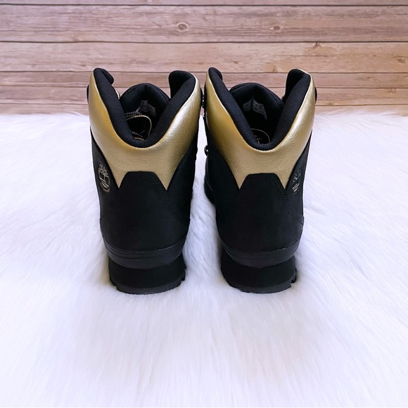 Timberland Women’s Euro Hiker Waterproof Black And Gold Boots - Picture 3 of 7